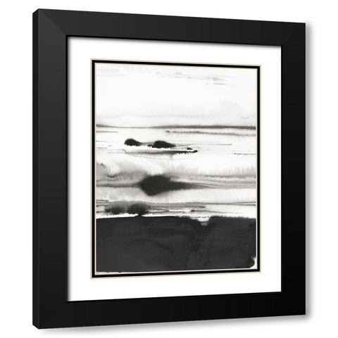 Rhythm of Sea II Black Modern Wood Framed Art Print with Double Matting by PI Studio