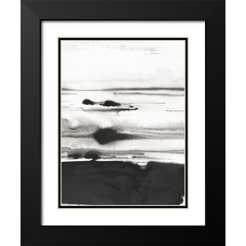 Rhythm of Sea II Black Modern Wood Framed Art Print with Double Matting by PI Studio