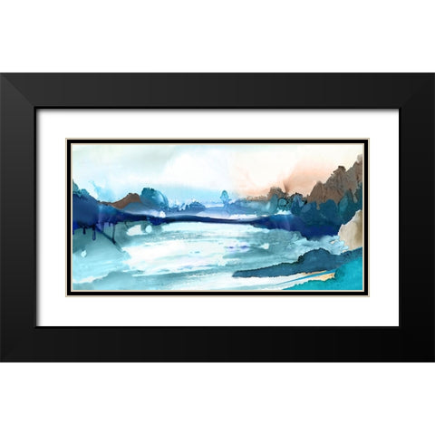 Aurora Landscape  Black Modern Wood Framed Art Print with Double Matting by PI Studio