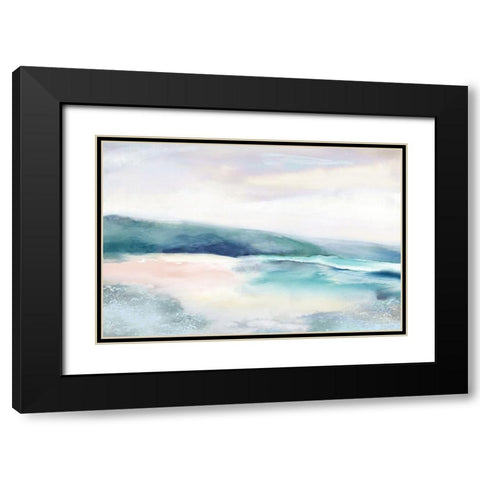 Blushing Blue Landscape  Black Modern Wood Framed Art Print with Double Matting by PI Studio