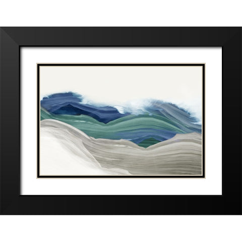 Mountain Swirl  Black Modern Wood Framed Art Print with Double Matting by PI Studio