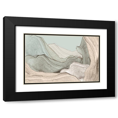 Organic Layers  Black Modern Wood Framed Art Print with Double Matting by PI Studio