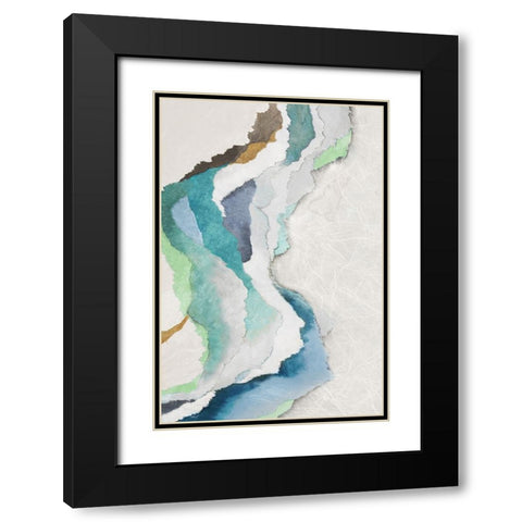 Ripple Flow I  Black Modern Wood Framed Art Print with Double Matting by PI Studio