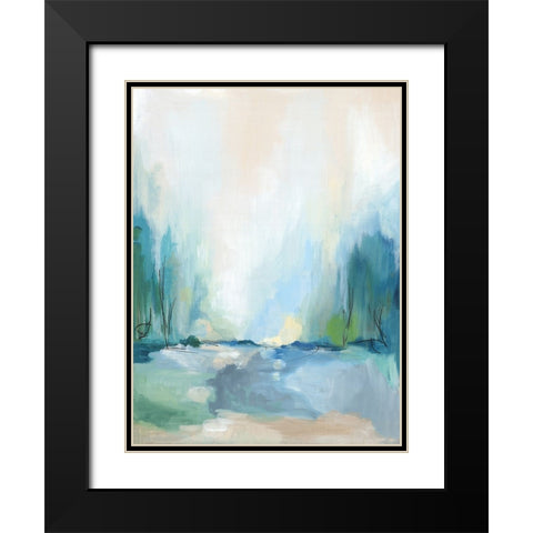 Soft Blue Landscape II  Black Modern Wood Framed Art Print with Double Matting by PI Studio