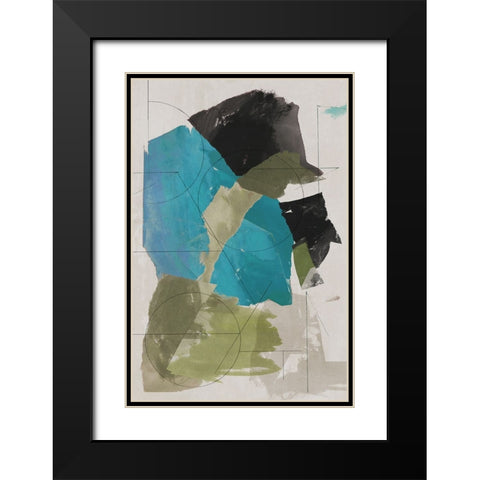 Accent of Blue II  Black Modern Wood Framed Art Print with Double Matting by PI Studio