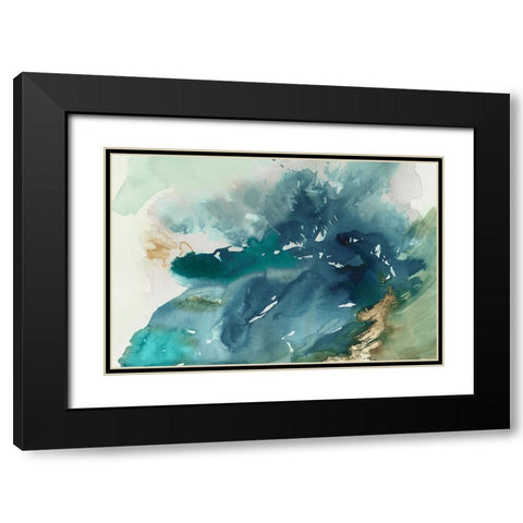 Splash of Blue  Black Modern Wood Framed Art Print with Double Matting by PI Studio