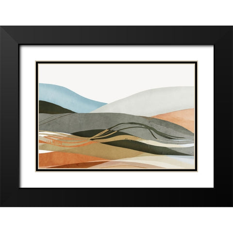 Desert Dunes I  Black Modern Wood Framed Art Print with Double Matting by PI Studio