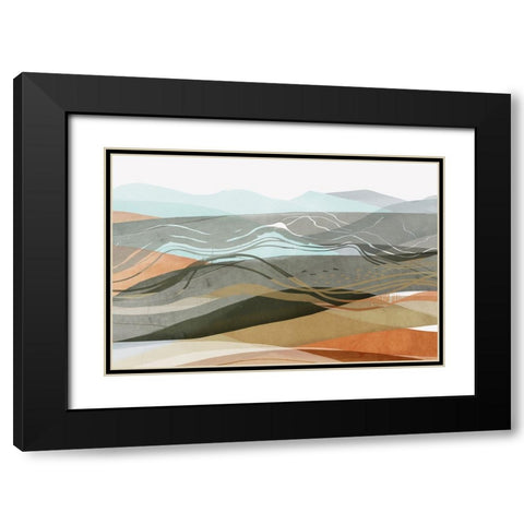 Desert Dunes II  Black Modern Wood Framed Art Print with Double Matting by PI Studio