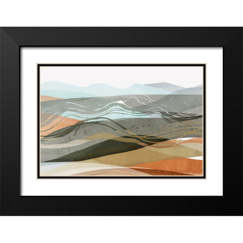 Desert Dunes II  Black Modern Wood Framed Art Print with Double Matting by PI Studio