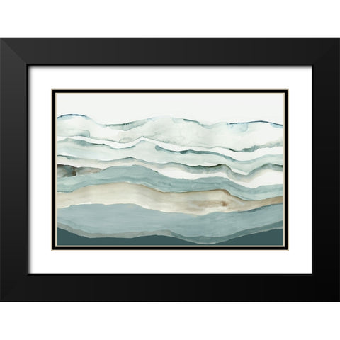 Blue Dunes  Black Modern Wood Framed Art Print with Double Matting by PI Studio