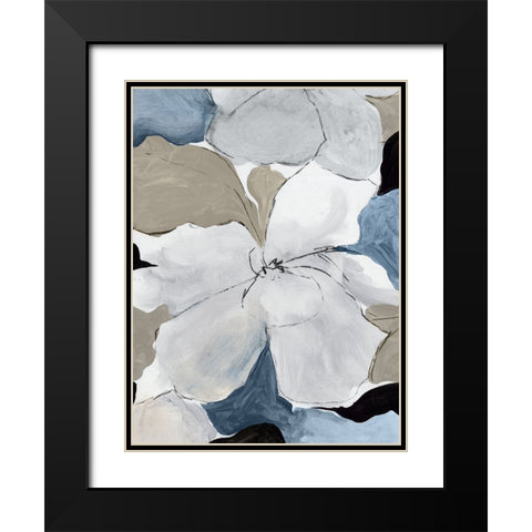 Gray Flowers I  Black Modern Wood Framed Art Print with Double Matting by PI Studio