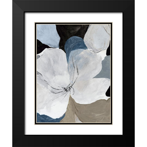 Gray Flowers II  Black Modern Wood Framed Art Print with Double Matting by PI Studio