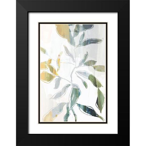 Growing Green Leaves I  Black Modern Wood Framed Art Print with Double Matting by PI Studio