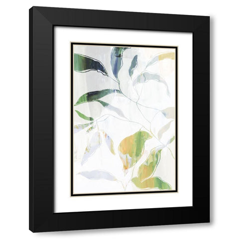 Growing Green Leaves II  Black Modern Wood Framed Art Print with Double Matting by PI Studio