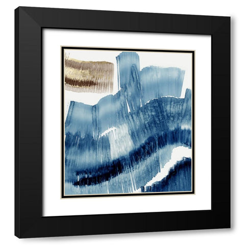 Lines of Blue II  Black Modern Wood Framed Art Print with Double Matting by PI Studio