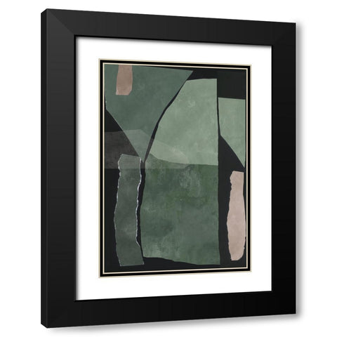 Simply Green I  Black Modern Wood Framed Art Print with Double Matting by PI Studio