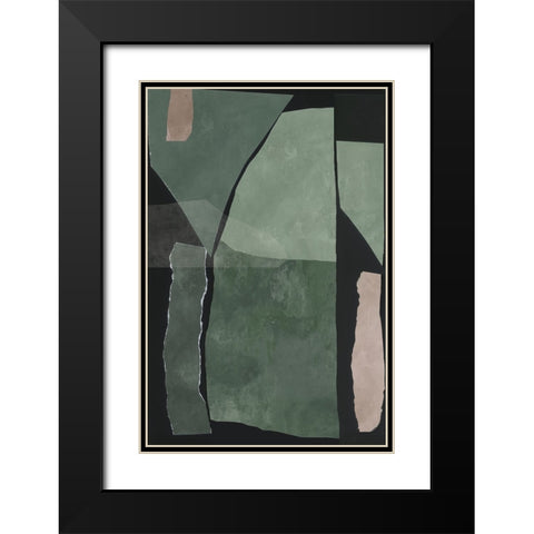 Simply Green I  Black Modern Wood Framed Art Print with Double Matting by PI Studio