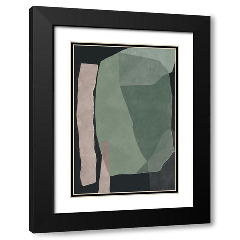 Simply Green II  Black Modern Wood Framed Art Print with Double Matting by PI Studio