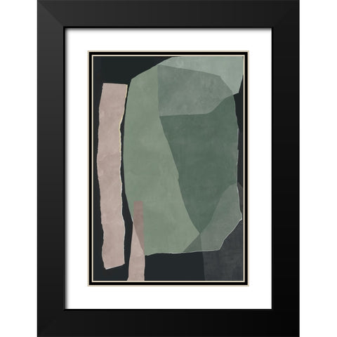 Simply Green II  Black Modern Wood Framed Art Print with Double Matting by PI Studio