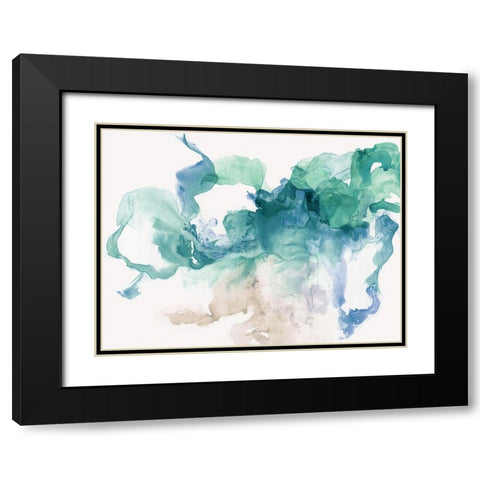 Blue Ink  Black Modern Wood Framed Art Print with Double Matting by PI Studio