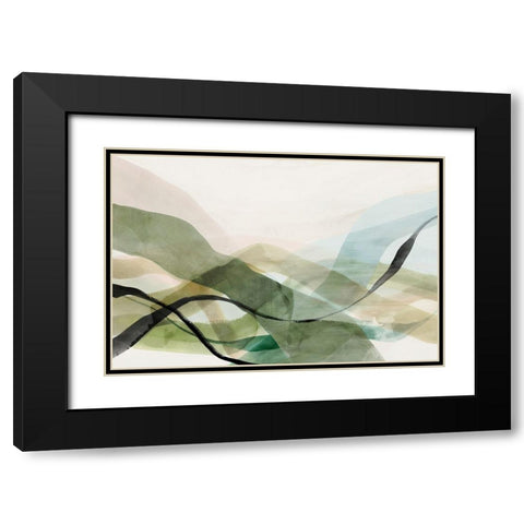 Green Spectre I  Black Modern Wood Framed Art Print with Double Matting by PI Studio