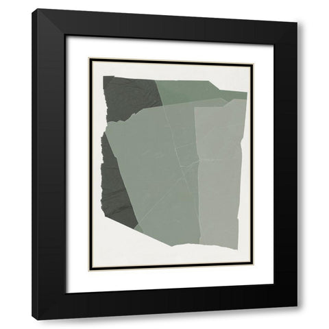 Shape of Green I  Black Modern Wood Framed Art Print with Double Matting by PI Studio