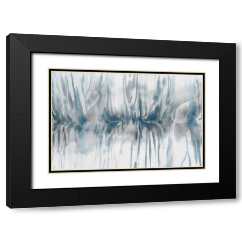 Reflection of Blue  Black Modern Wood Framed Art Print with Double Matting by PI Studio