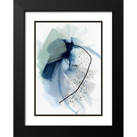 Blue Bliss  Black Modern Wood Framed Art Print with Double Matting by PI Studio