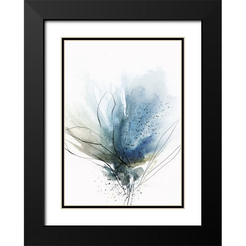 Blooming Blue Flower II  Black Modern Wood Framed Art Print with Double Matting by PI Studio