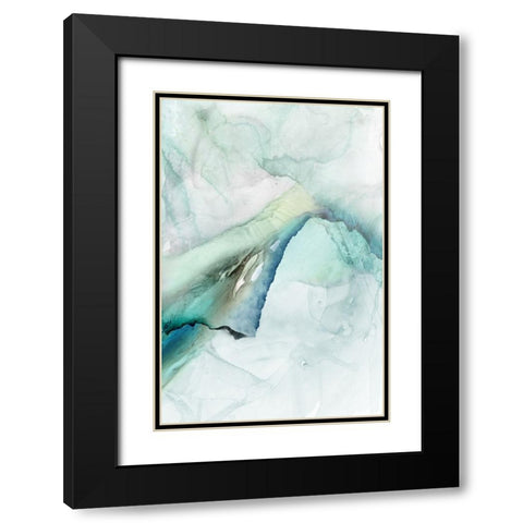 Sheer Teal I  Black Modern Wood Framed Art Print with Double Matting by PI Studio