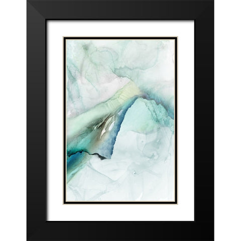 Sheer Teal I  Black Modern Wood Framed Art Print with Double Matting by PI Studio