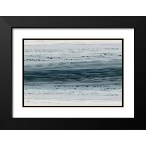 Drops of Blue  Black Modern Wood Framed Art Print with Double Matting by PI Studio