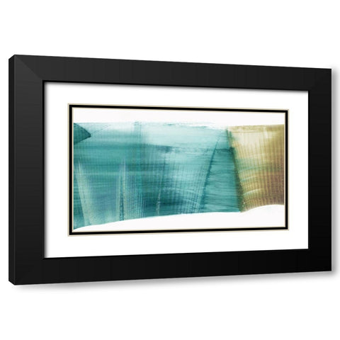 Blue Ribbon  Black Modern Wood Framed Art Print with Double Matting by PI Studio