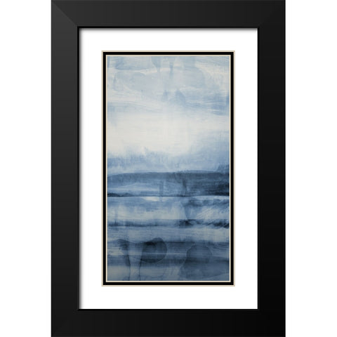 Still Blue Land  Black Modern Wood Framed Art Print with Double Matting by PI Studio