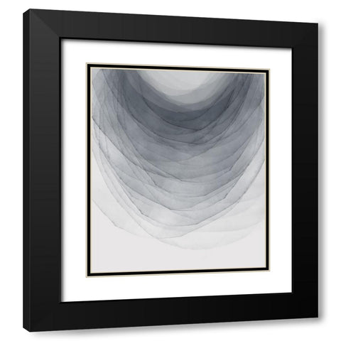 Grey Half Moon II  Black Modern Wood Framed Art Print with Double Matting by PI Studio
