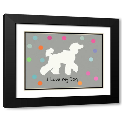Woof on Grey Black Modern Wood Framed Art Print with Double Matting by PI Juvenile