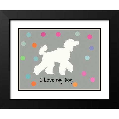 Woof on Grey Black Modern Wood Framed Art Print with Double Matting by PI Juvenile