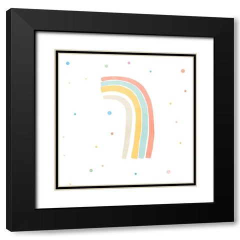 Shining Rainbow Black Modern Wood Framed Art Print with Double Matting by PI Juvenile