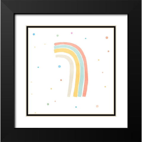 Shining Rainbow Black Modern Wood Framed Art Print with Double Matting by PI Juvenile