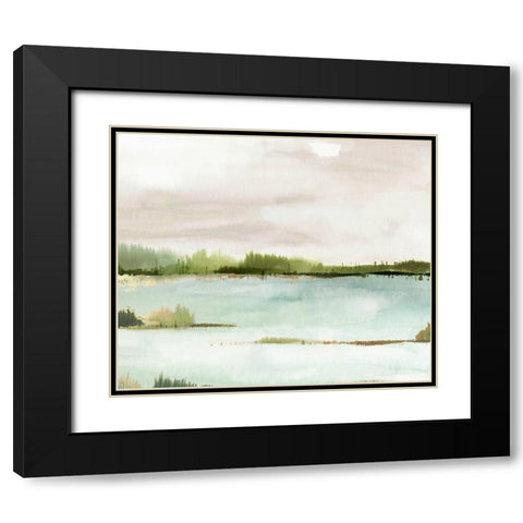 Silent Lake IÂ  Black Modern Wood Framed Art Print with Double Matting by PI Studio