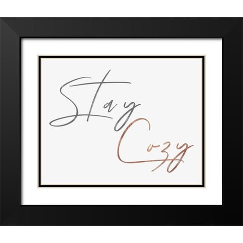 Stay Cozy  Black Modern Wood Framed Art Print with Double Matting by Pi Studio