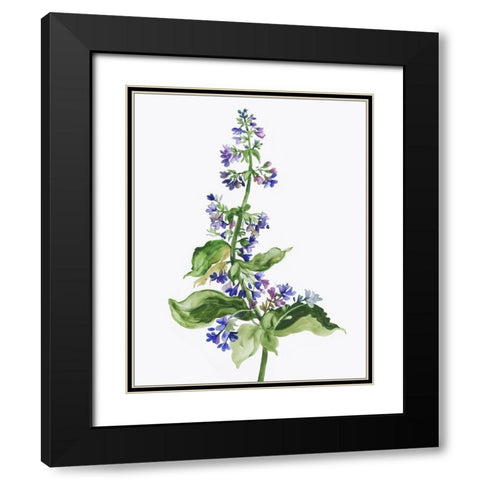 Purple Bloom Black Modern Wood Framed Art Print with Double Matting by Pi Studio