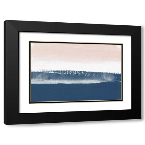 Blushing Horizon Black Modern Wood Framed Art Print with Double Matting by PI Studio