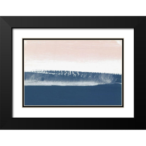 Blushing Horizon Black Modern Wood Framed Art Print with Double Matting by PI Studio