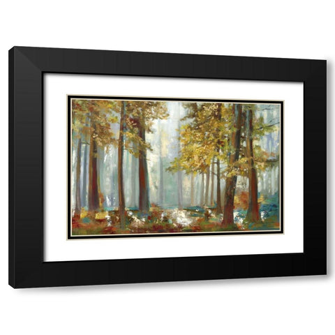 Upon the Leaves Black Modern Wood Framed Art Print with Double Matting by Pearce, Allison