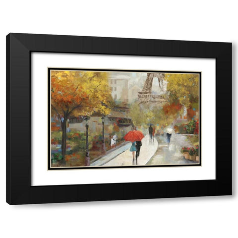 Parisian Avenue Black Modern Wood Framed Art Print with Double Matting by Pearce, Allison