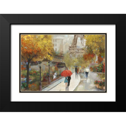 Parisian Avenue Black Modern Wood Framed Art Print with Double Matting by Pearce, Allison