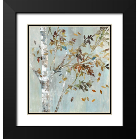 Birch with Leaves I Black Modern Wood Framed Art Print with Double Matting by Pearce, Allison