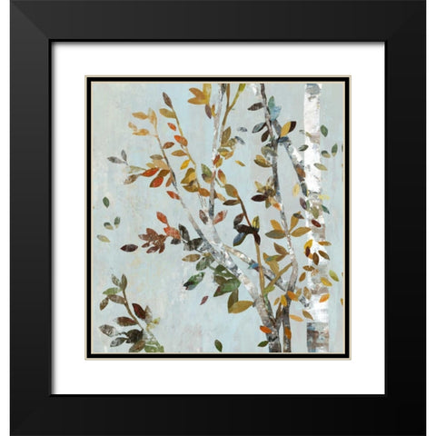 Birch with Leaves II Black Modern Wood Framed Art Print with Double Matting by Pearce, Allison