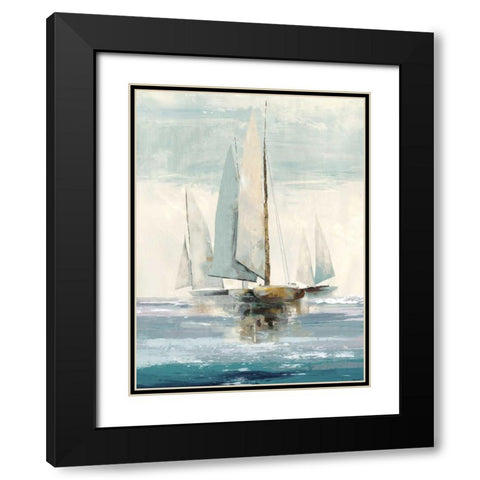 Quiet Boats I Black Modern Wood Framed Art Print with Double Matting by Pearce, Allison